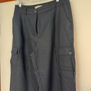 Black linen Cargo Pants